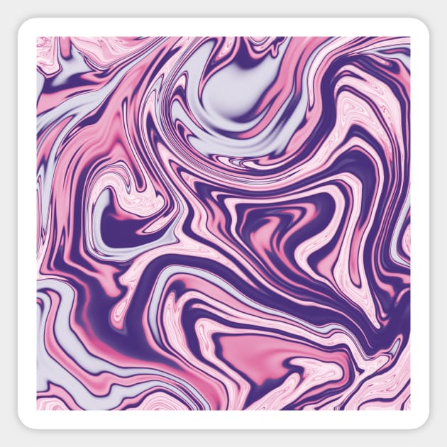 Groovy 70s Marbling Swirls in purple and pink 3 Sticker by lucybrownlane